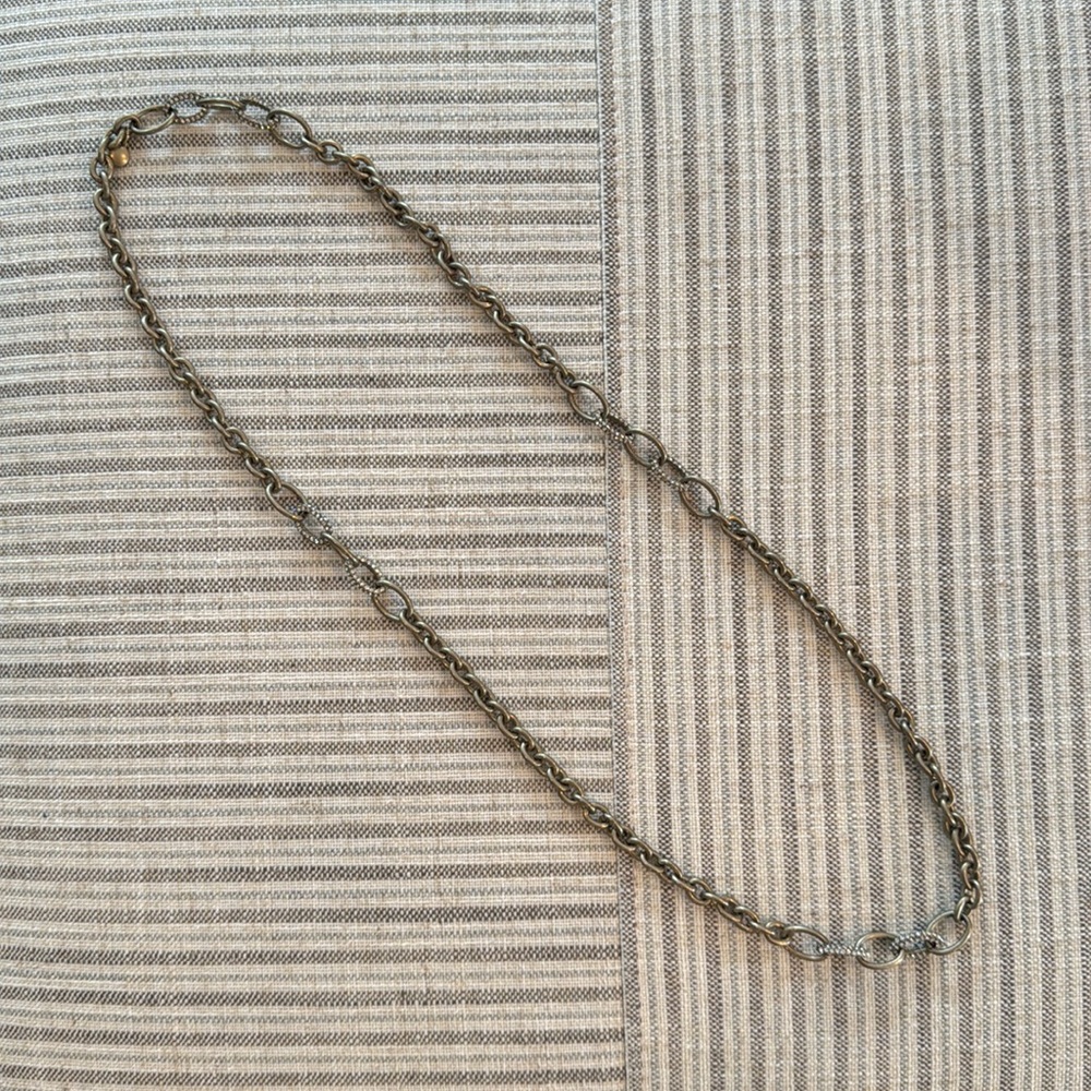 J. Crew long link chain necklace with rhinestones